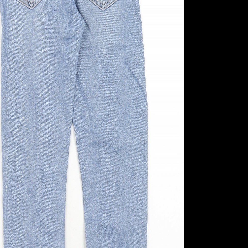 New Look Girls Blue Chlorofibre Straight Jeans Size 10 Years Regular Zip - Distressed
