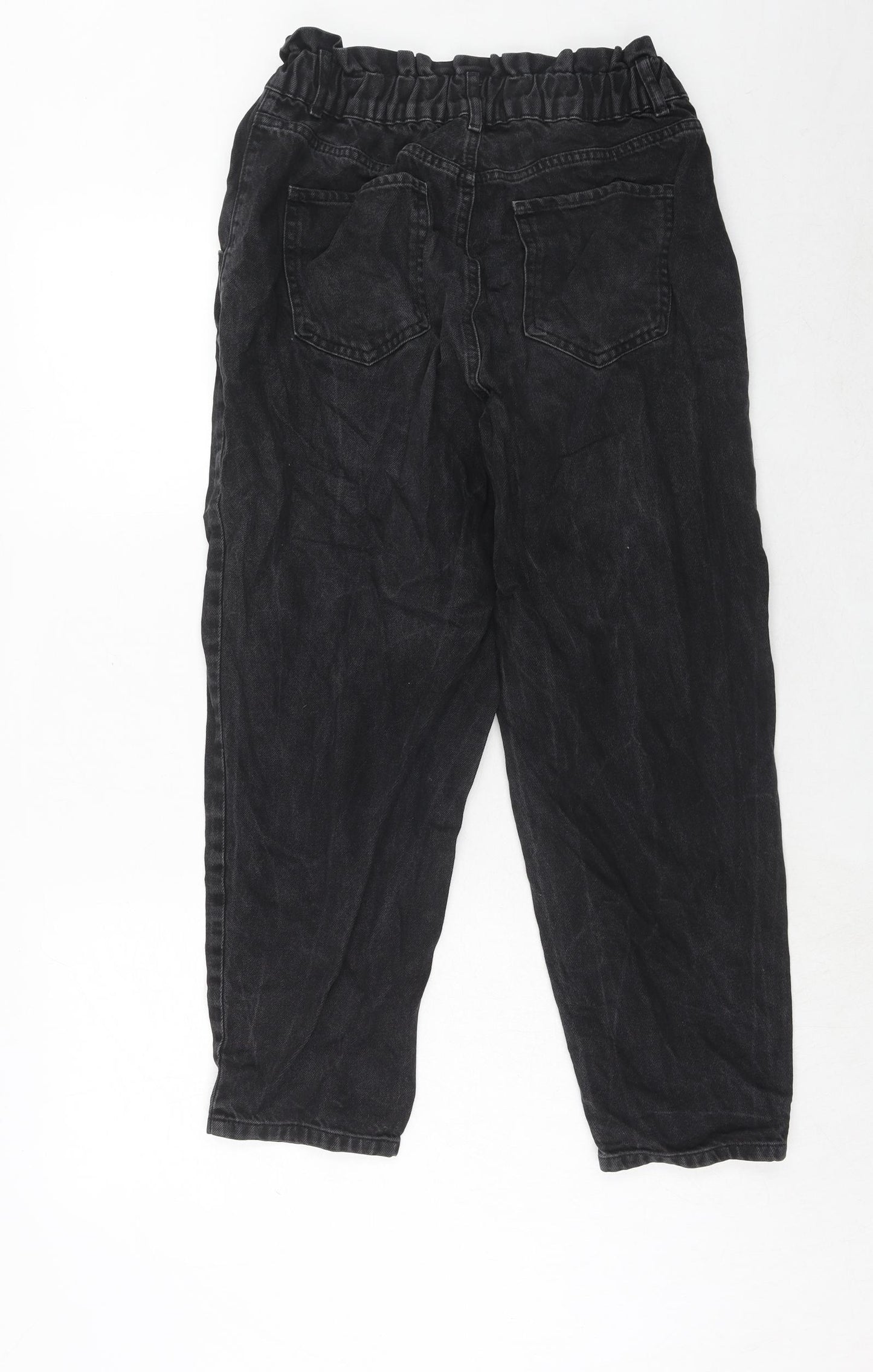 Defacto Womens Black Cotton Mom Jeans Size 12 Regular Zip