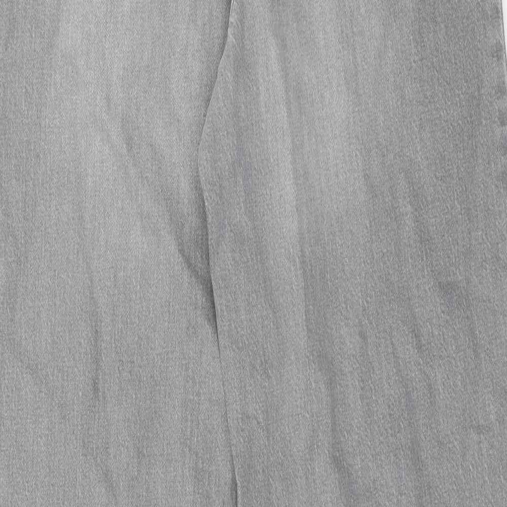 Marks and Spencer Womens Grey Cotton Tapered Jeans Size 6 Slim Zip