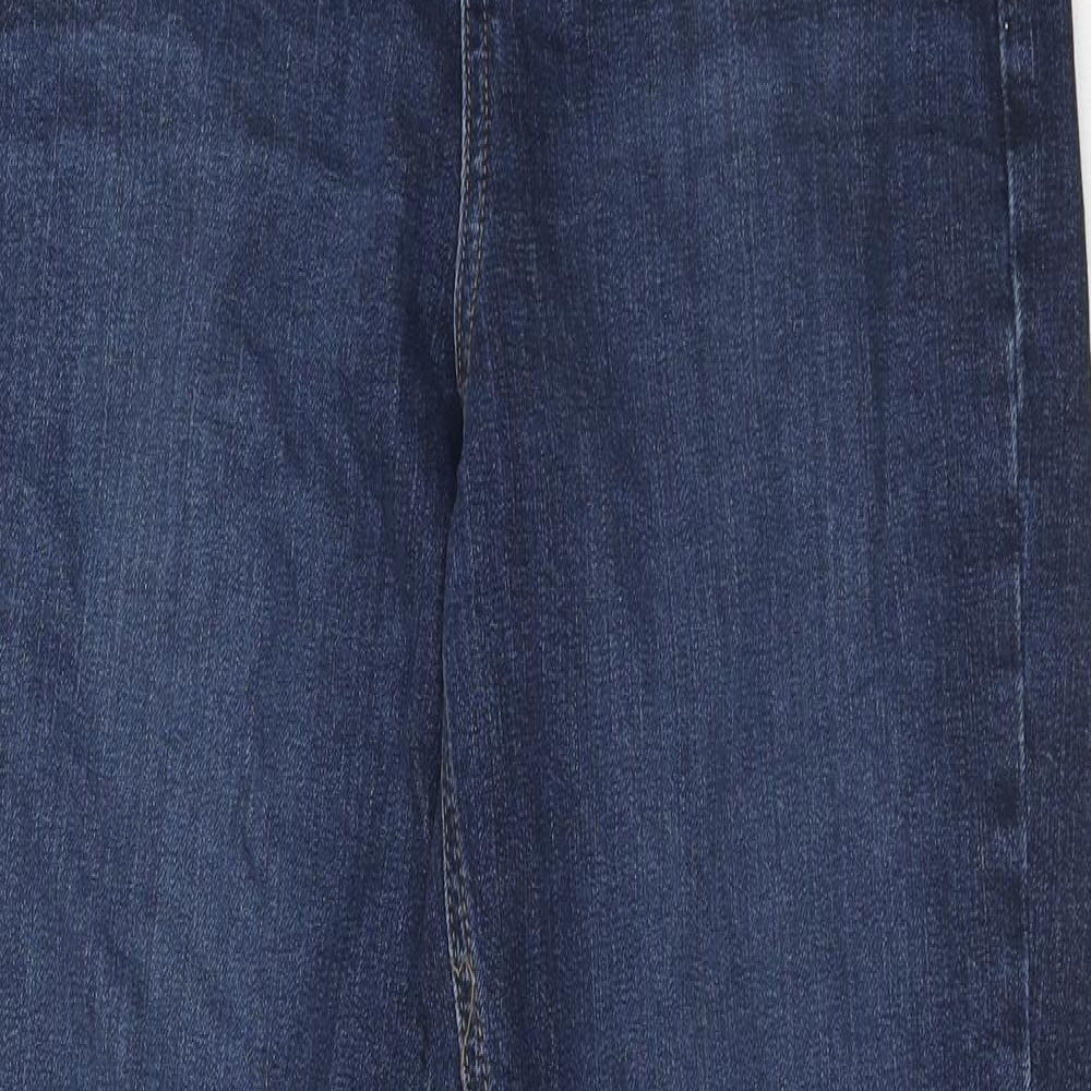 Marks and Spencer Womens Blue Cotton Skinny Jeans Size 8 Regular Zip