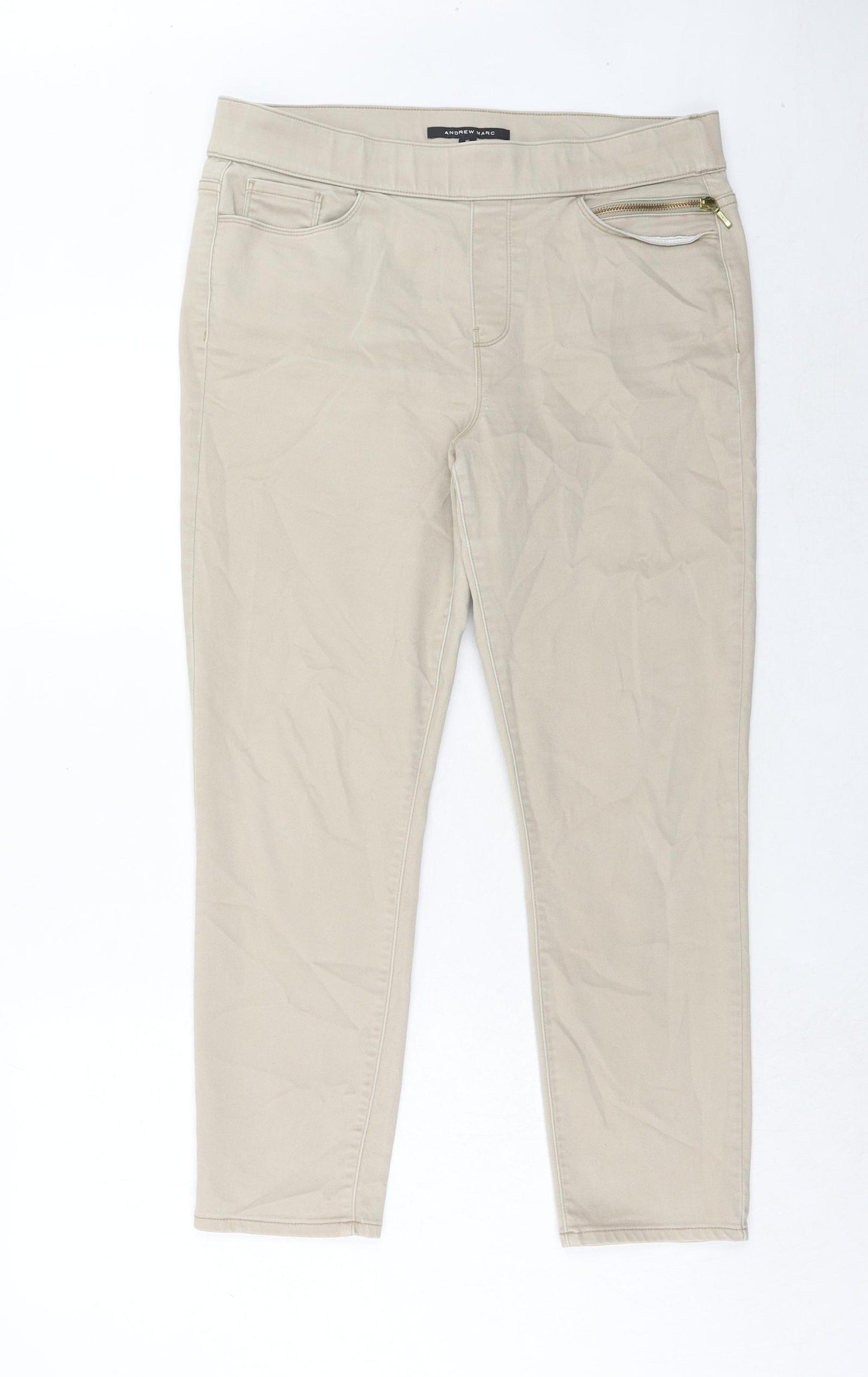 Andrew Marc Womens Beige Cotton Jegging Jeans Size 16 Regular