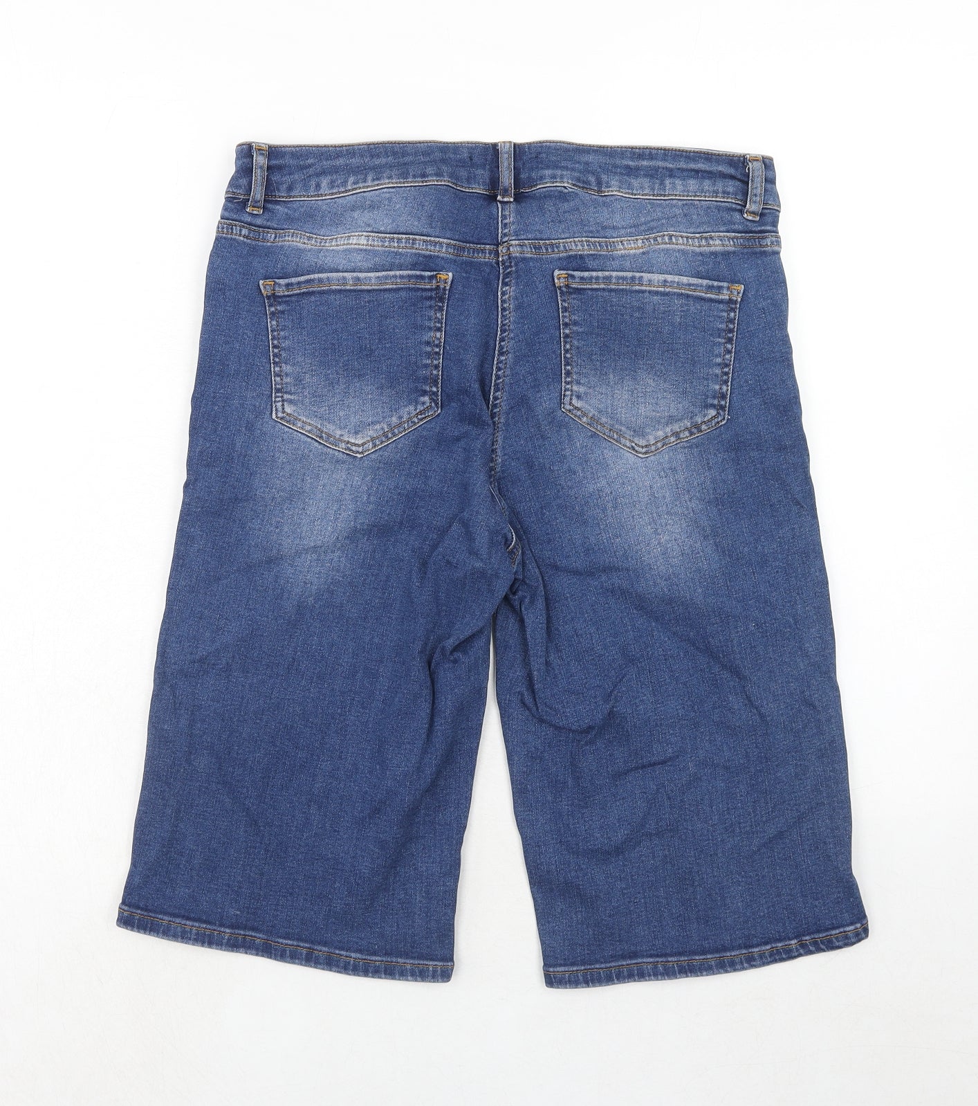 NEXT Womens Blue Cotton Chino Shorts Size 14 Regular Zip