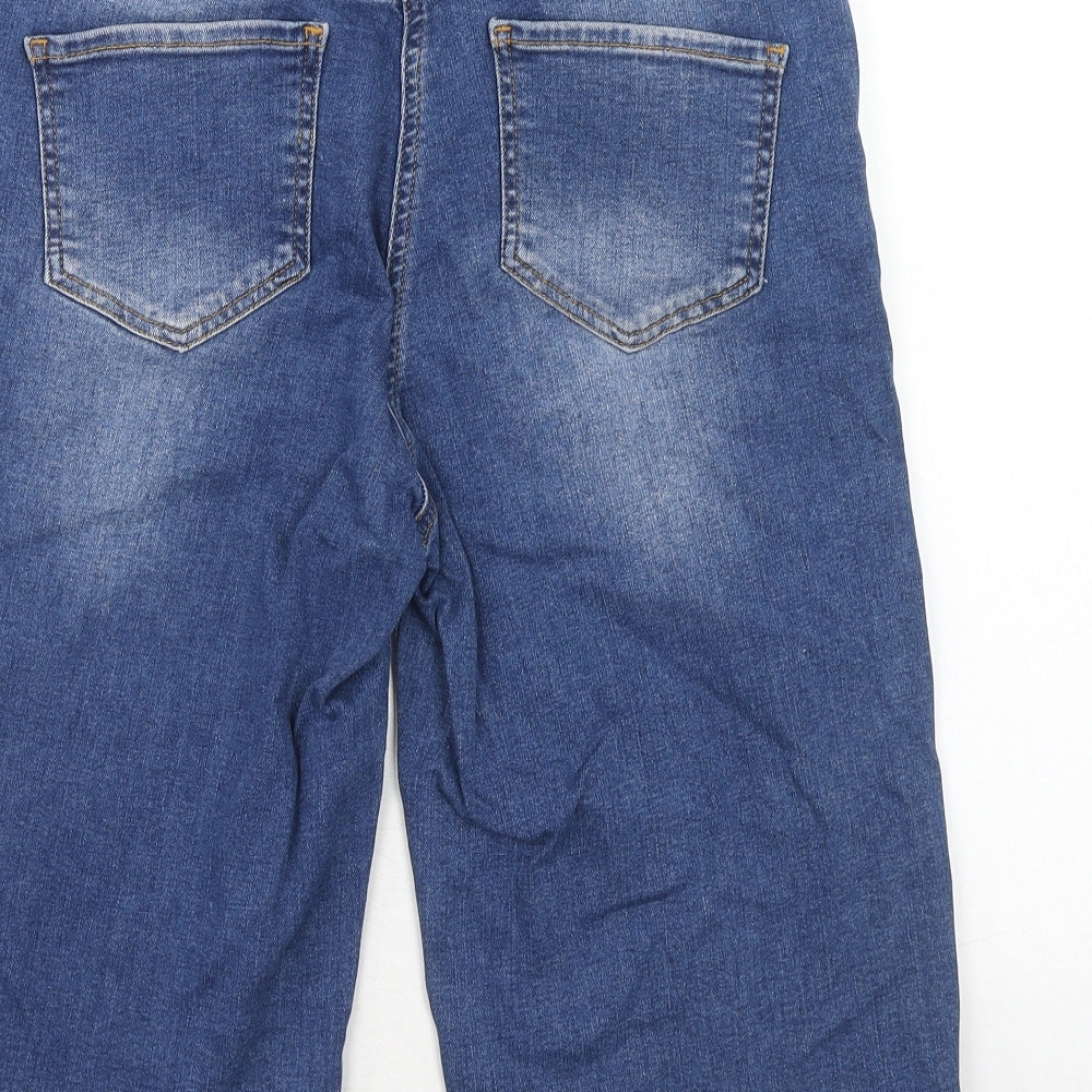 NEXT Womens Blue Cotton Chino Shorts Size 14 Regular Zip
