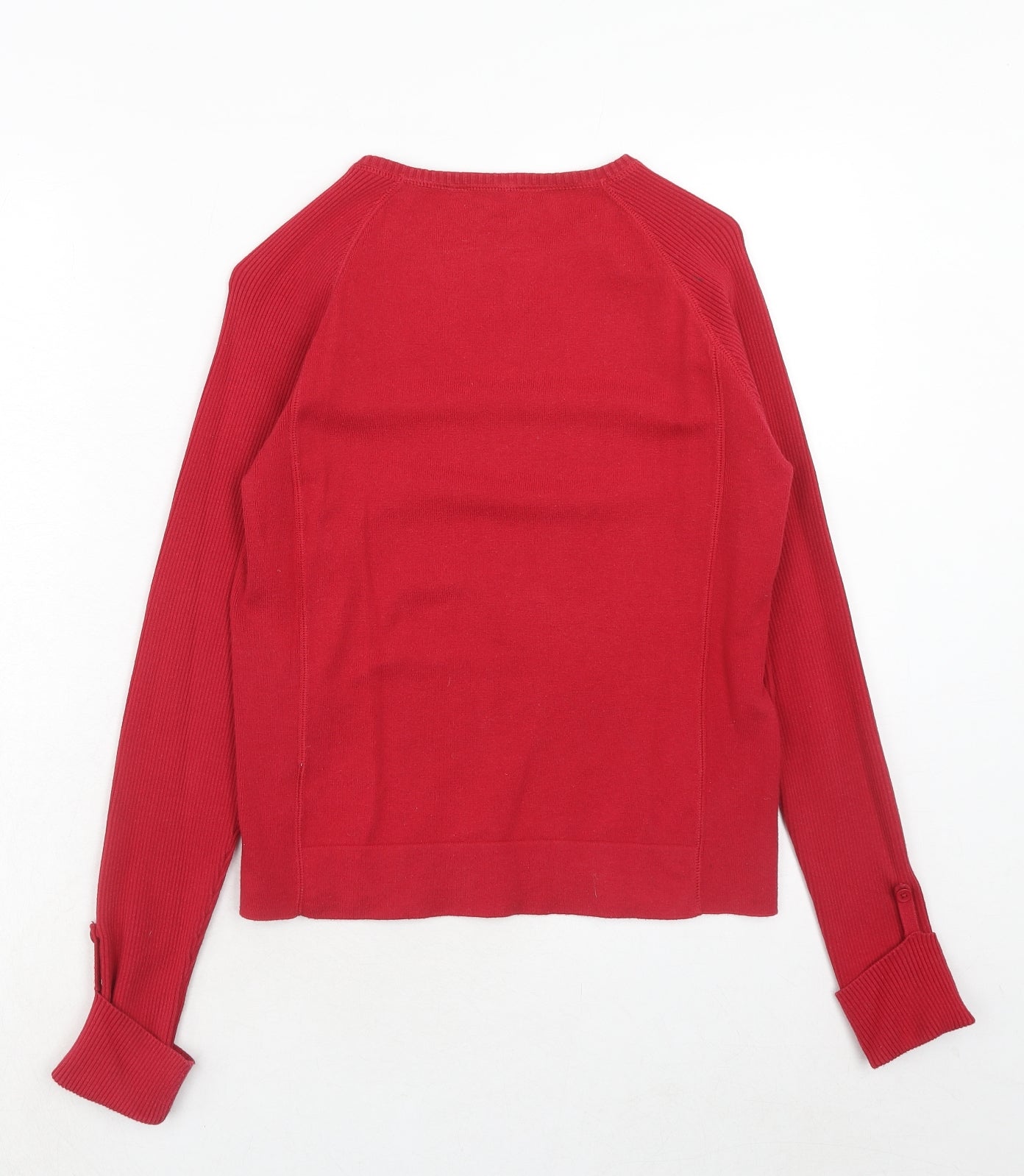 Dorothy Perkins Womens Red Round Neck Cotton Pullover Jumper Size 12