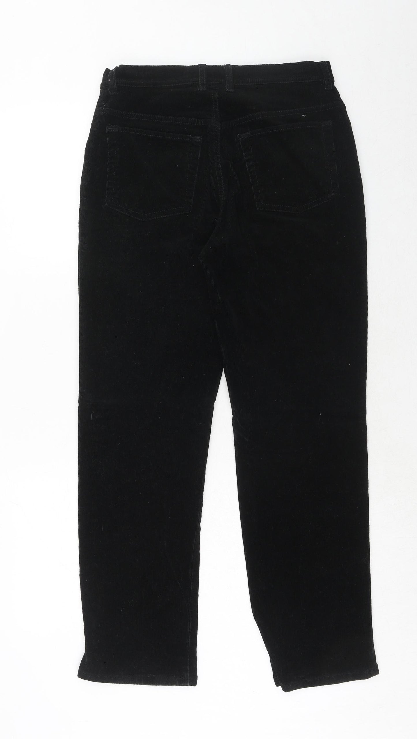 Gloria Vanderbilt Womens Black Cotton Trousers Size 6 Regular Zip