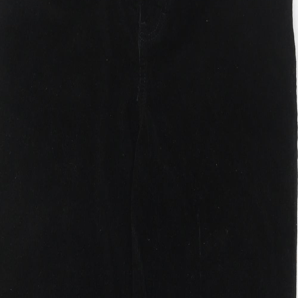 Gloria Vanderbilt Womens Black Cotton Trousers Size 6 Regular Zip
