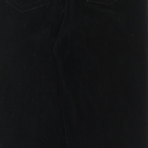 Gloria Vanderbilt Womens Black Cotton Trousers Size 6 Regular Zip