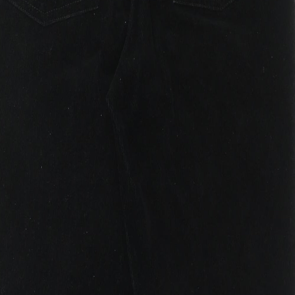 Gloria Vanderbilt Womens Black Cotton Trousers Size 6 Regular Zip