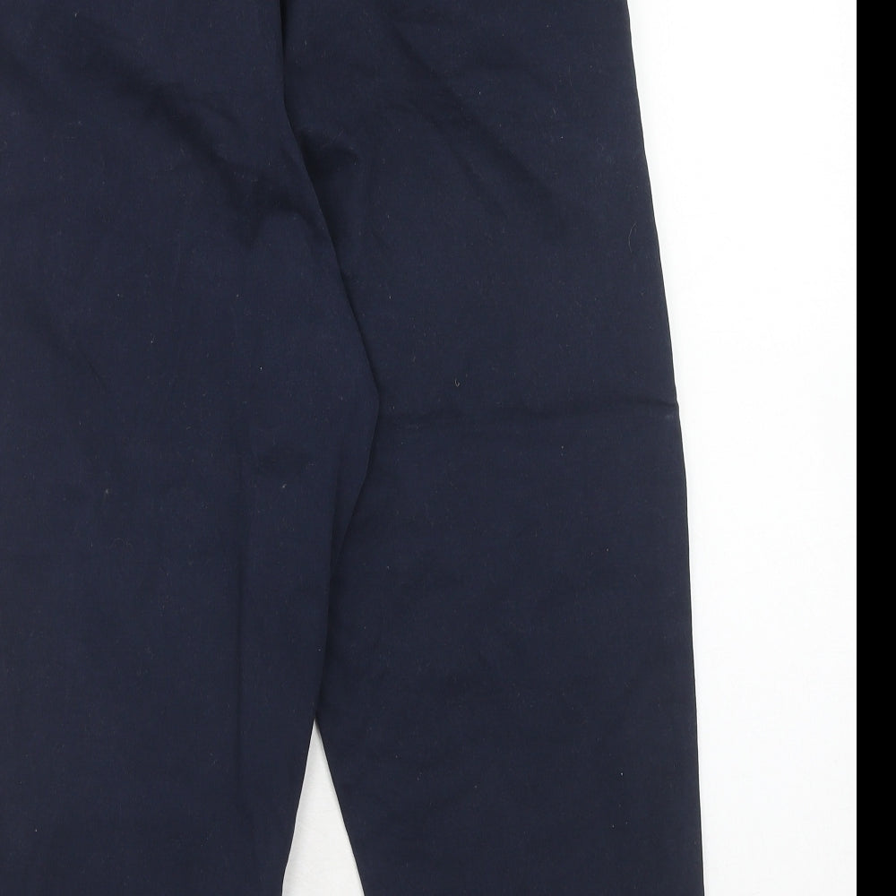 Bonmarché Womens Blue Cotton Trousers Size 14 Regular Zip
