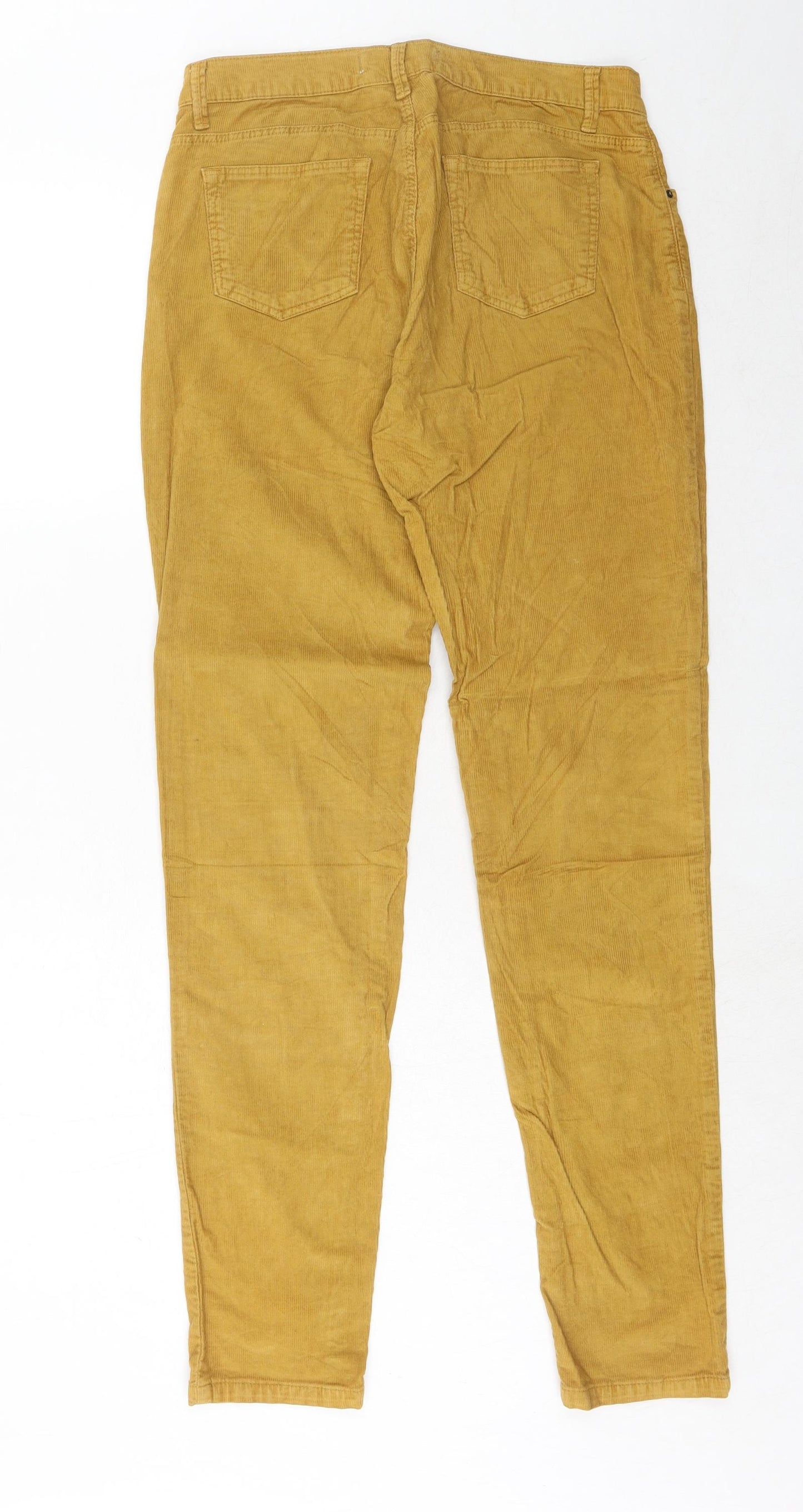 nice things Womens Yellow Cotton Trousers Size 12 Regular Zip