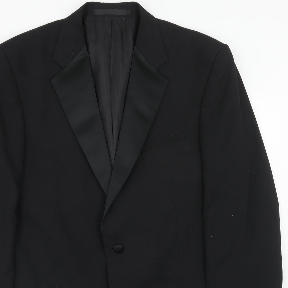 Marks and Spencer Mens Black Polyester Jacket Suit Size 42 Regular