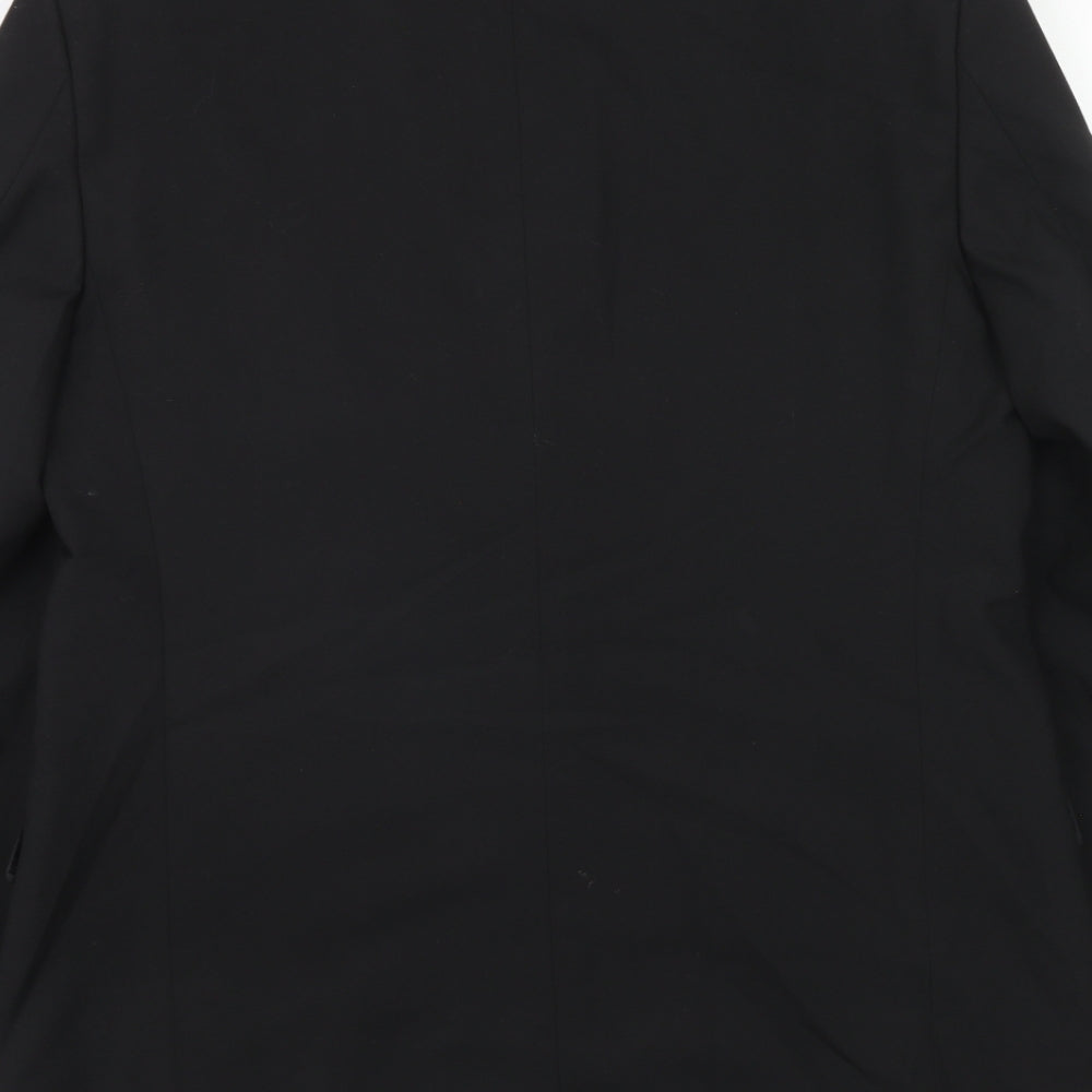 Marks and Spencer Mens Black Polyester Jacket Suit Size 42 Regular