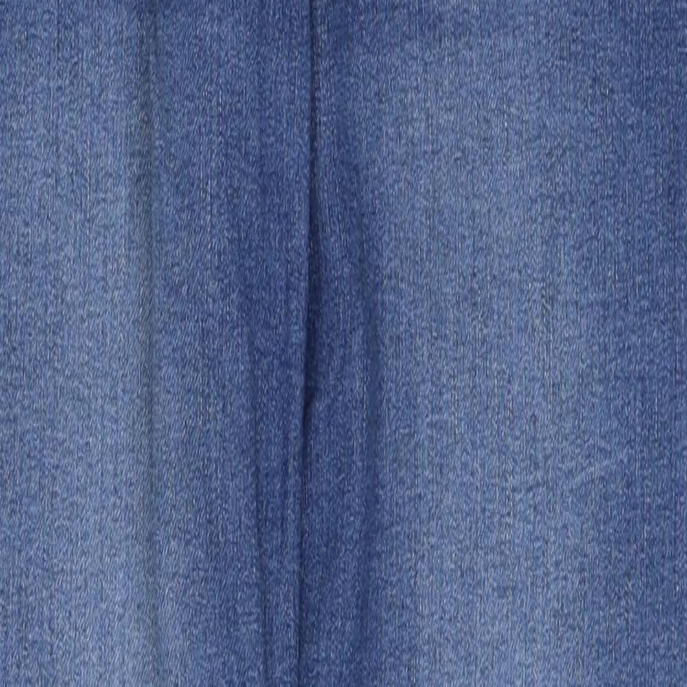 H&M Womens Blue Cotton Skinny Jeans Size 12 Regular Zip