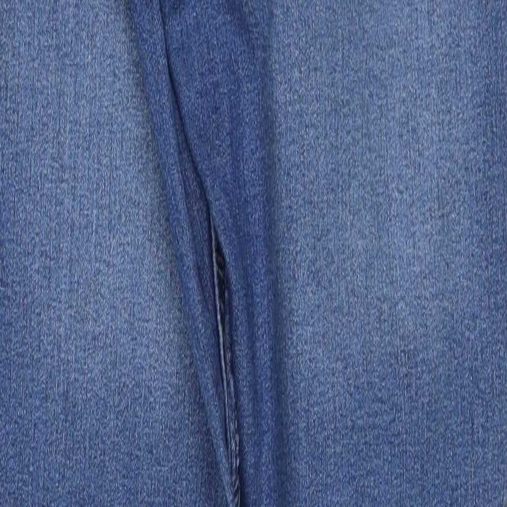 H&M Womens Blue Cotton Skinny Jeans Size 12 Regular Zip