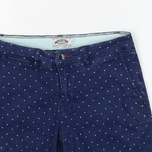 Industrie Khakis Womens Blue Polka Dot Cotton Chino Shorts Size 6 Regular Zip