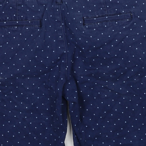Industrie Khakis Womens Blue Polka Dot Cotton Chino Shorts Size 6 Regular Zip