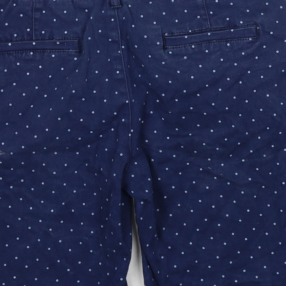 Industrie Khakis Womens Blue Polka Dot Cotton Chino Shorts Size 6 Regular Zip