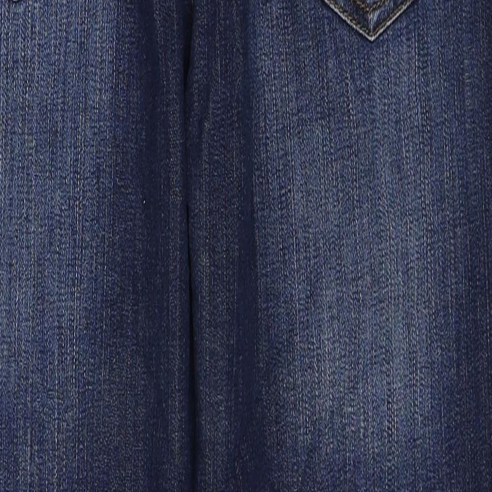 Fat Face Womens Blue Cotton Straight Jeans Size 14 Regular Zip