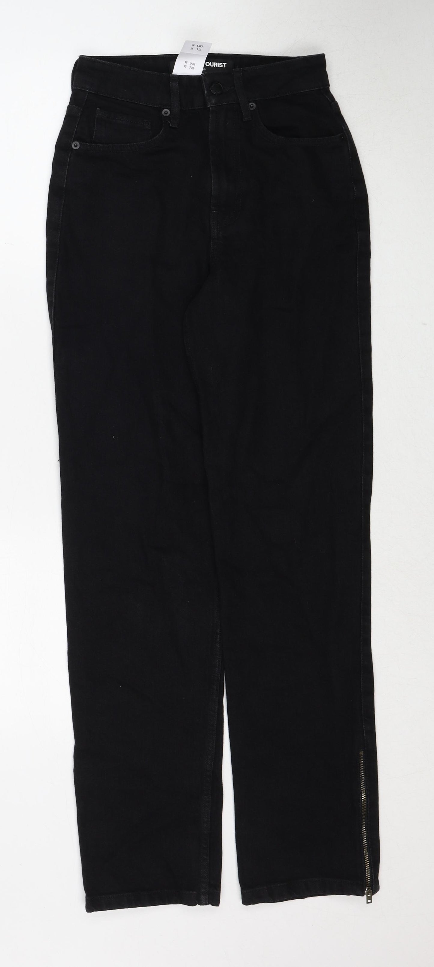 Social Tourist Womens Black Cotton Straight Jeans Size 24 in Regular Zip