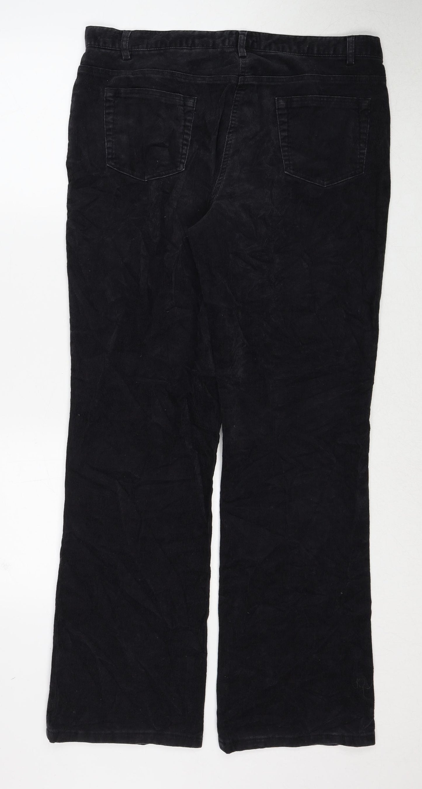 Hobbs Womens Black Cotton Trousers Size 16 Regular Zip