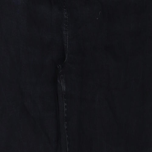 Per Una Womens Black Cotton Straight Jeans Size 18 Regular Zip