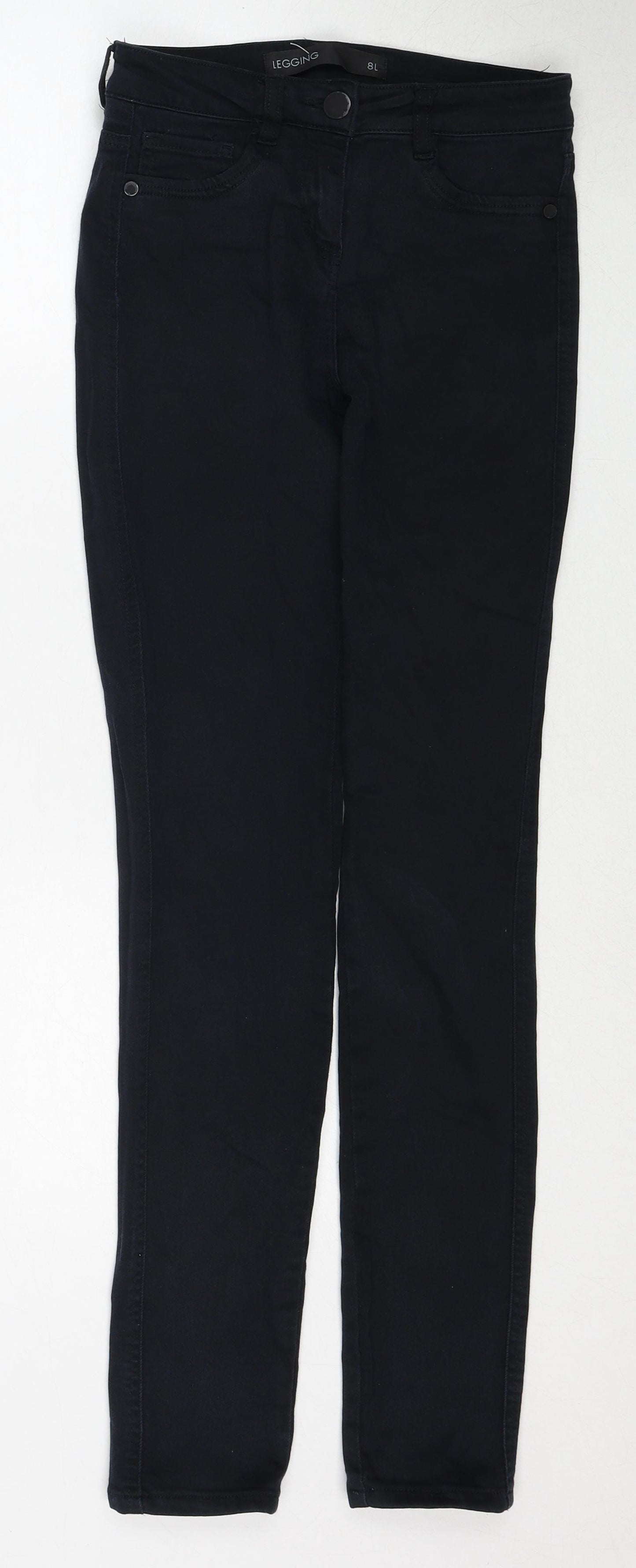 NEXT Womens Black Cotton Skinny Jeans Size 8 Regular Zip