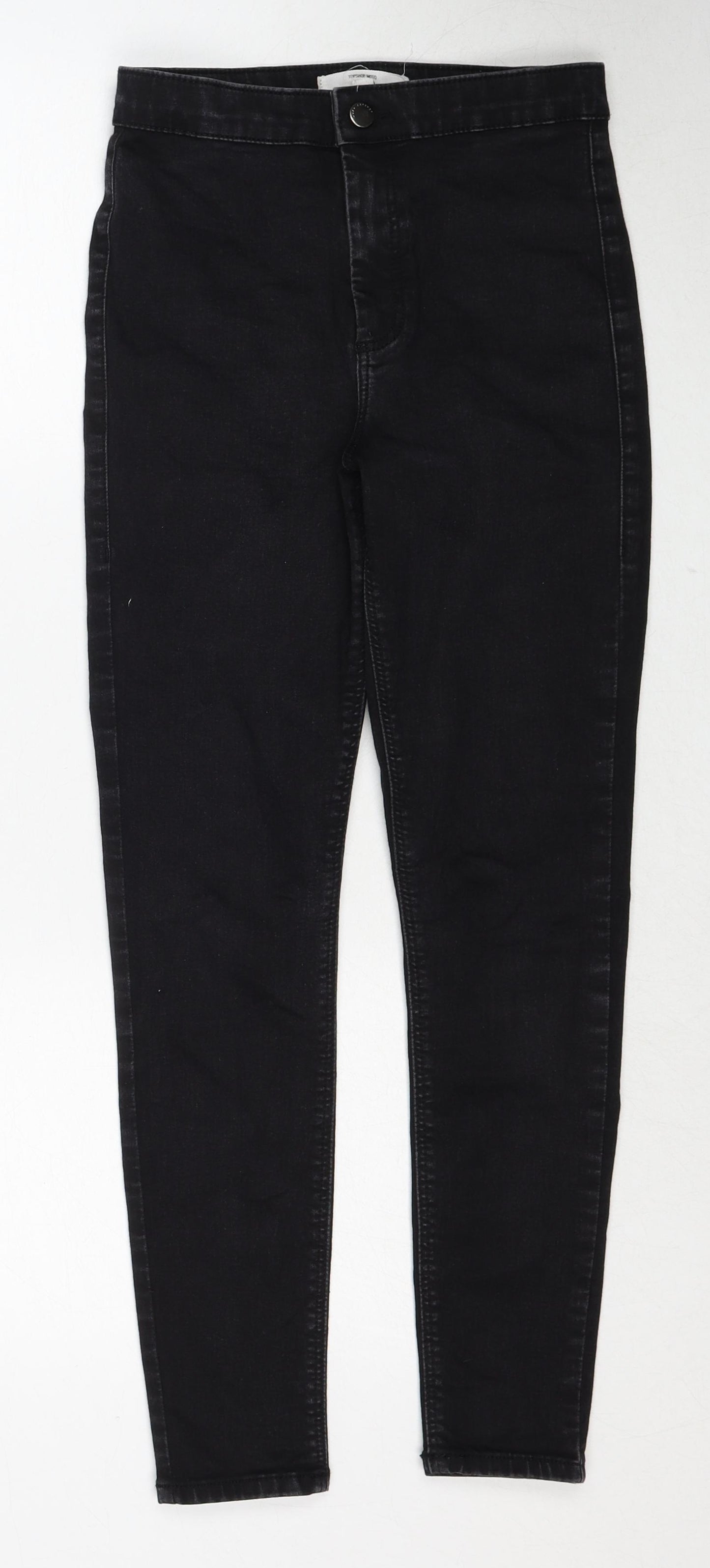 Topshop Womens Black Cotton Skinny Jeans Size 28 in L30 in Regular Zip