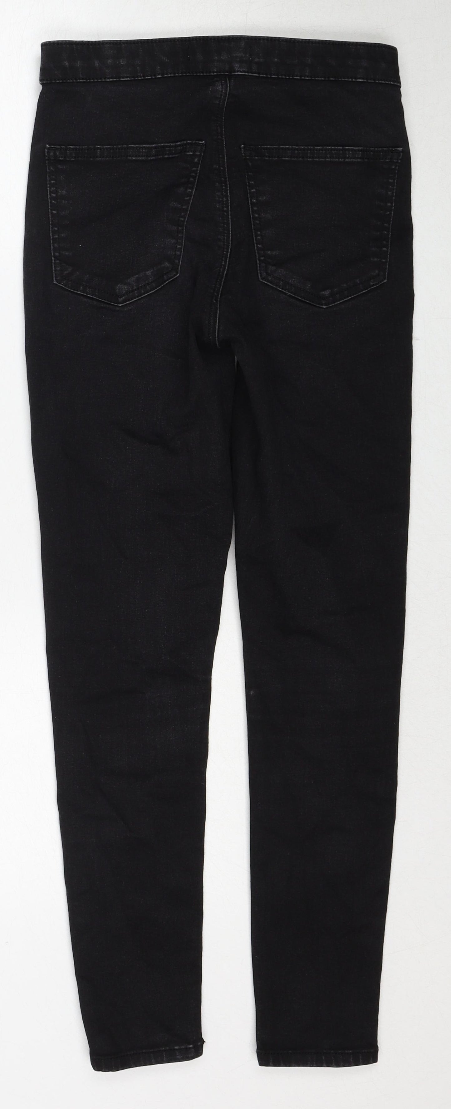 Topshop Womens Black Cotton Skinny Jeans Size 28 in L30 in Regular Zip