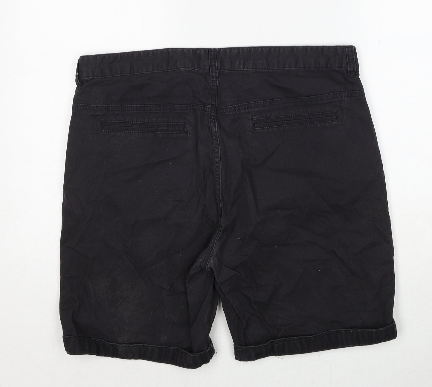Brunswick Mens Black Cotton Chino Shorts Size 36 in Regular Zip