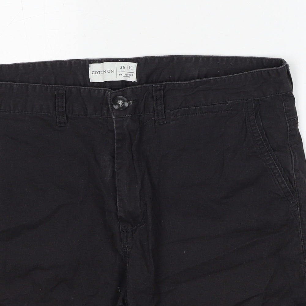 Brunswick Mens Black Cotton Chino Shorts Size 36 in Regular Zip
