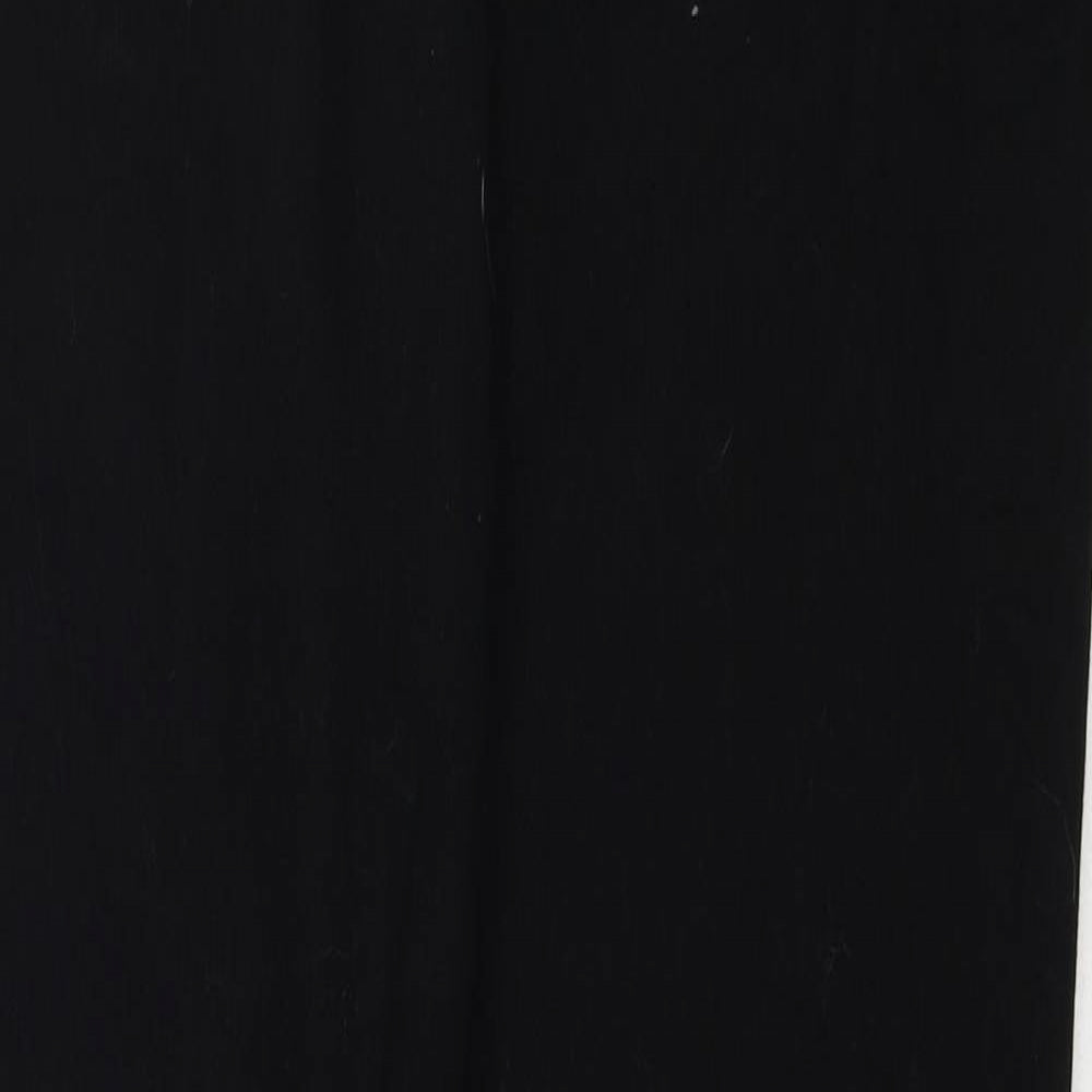 M&Co Womens Black Cotton Straight Jeans Size 14 Regular Zip