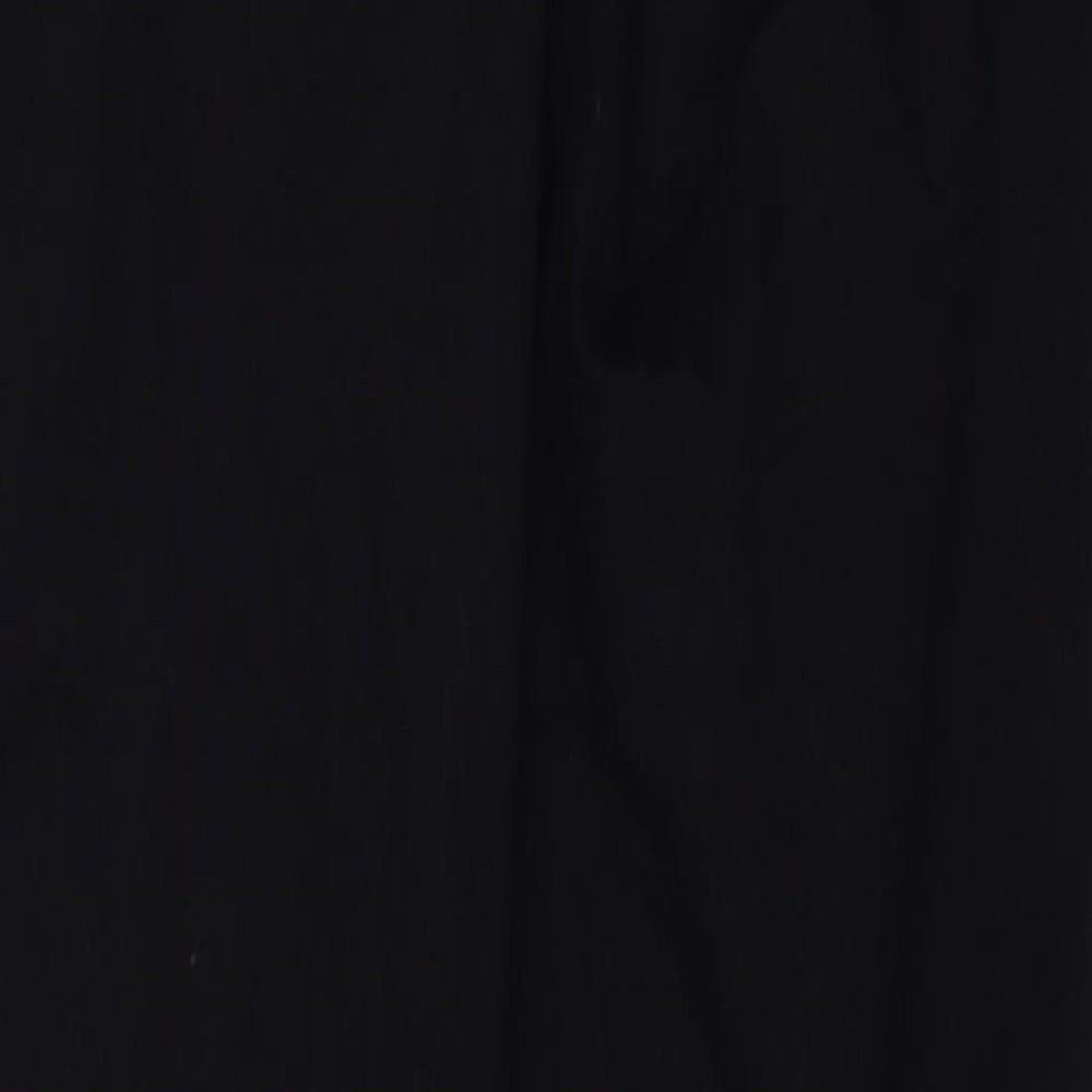 M&Co Womens Black Cotton Straight Jeans Size 14 Regular Zip