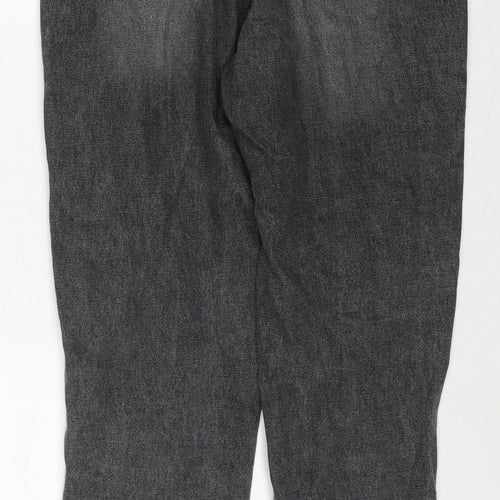 Missguided Womens Black Cotton Straight Jeans Size 10 Regular Zip