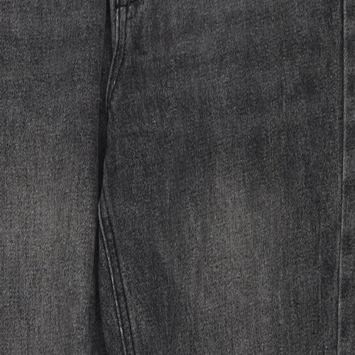 Missguided Womens Black Cotton Straight Jeans Size 10 Regular Zip
