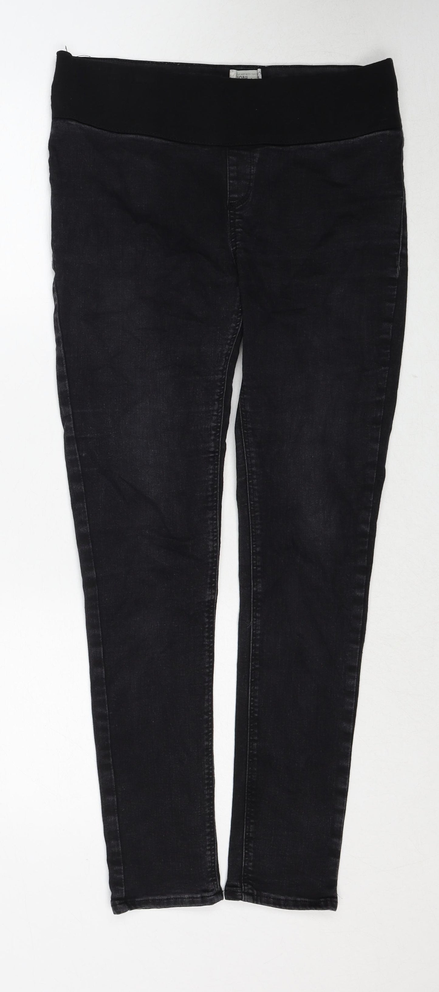 Topshop Womens Black Cotton Jegging Jeans Size 12 L32 in Regular