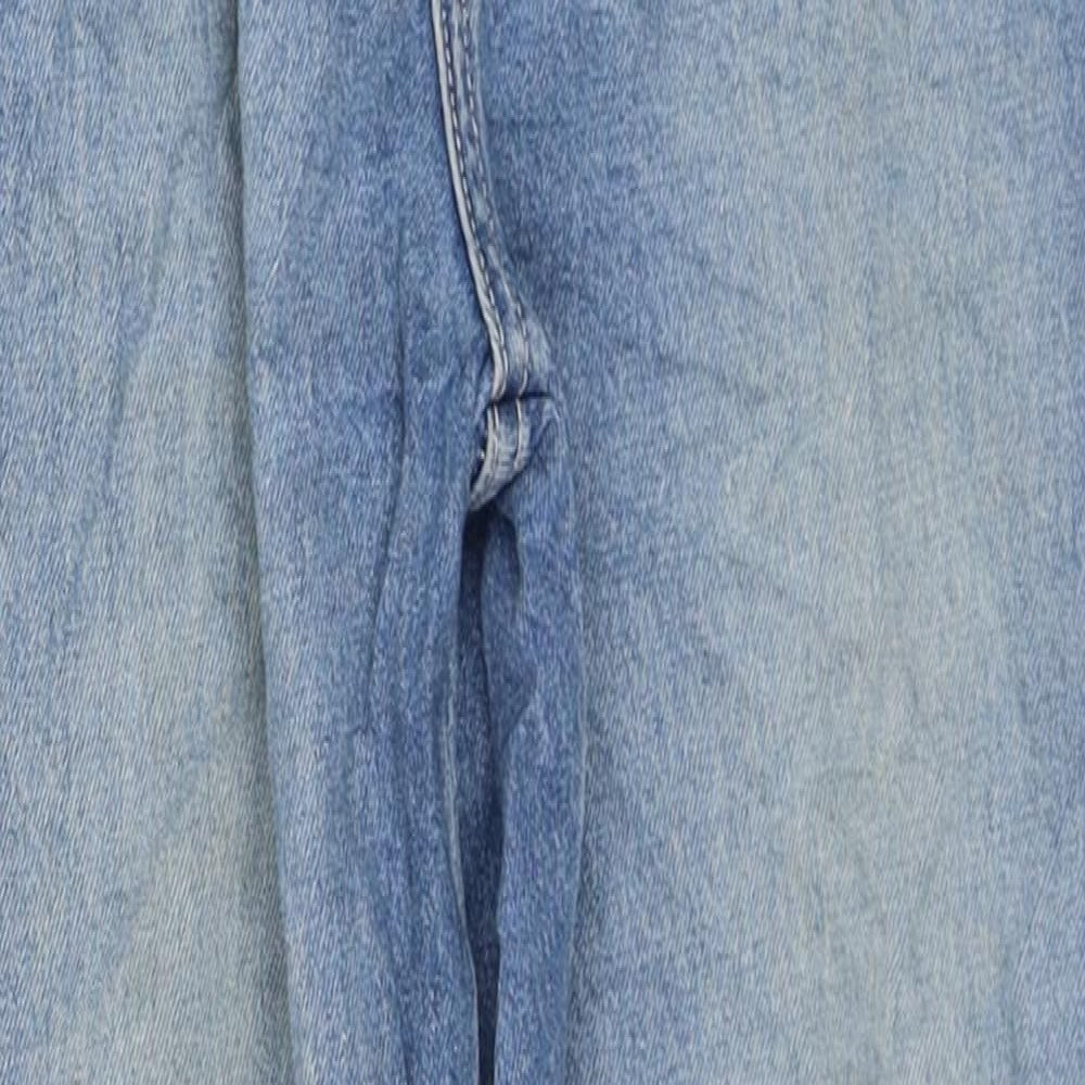 H&M Girls Blue Cotton Straight Jeans Size 11-12 Years Regular Zip