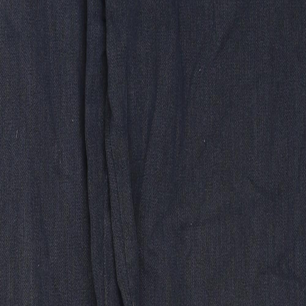 Marks and Spencer Mens Blue Cotton Straight Jeans Size 32 in L34 in Regular Zip