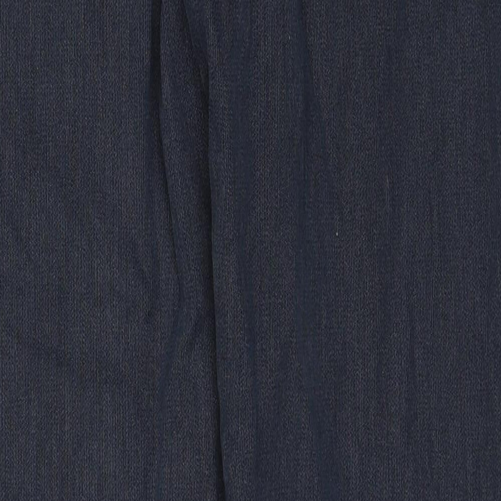 Marks and Spencer Mens Blue Cotton Straight Jeans Size 32 in L34 in Regular Zip