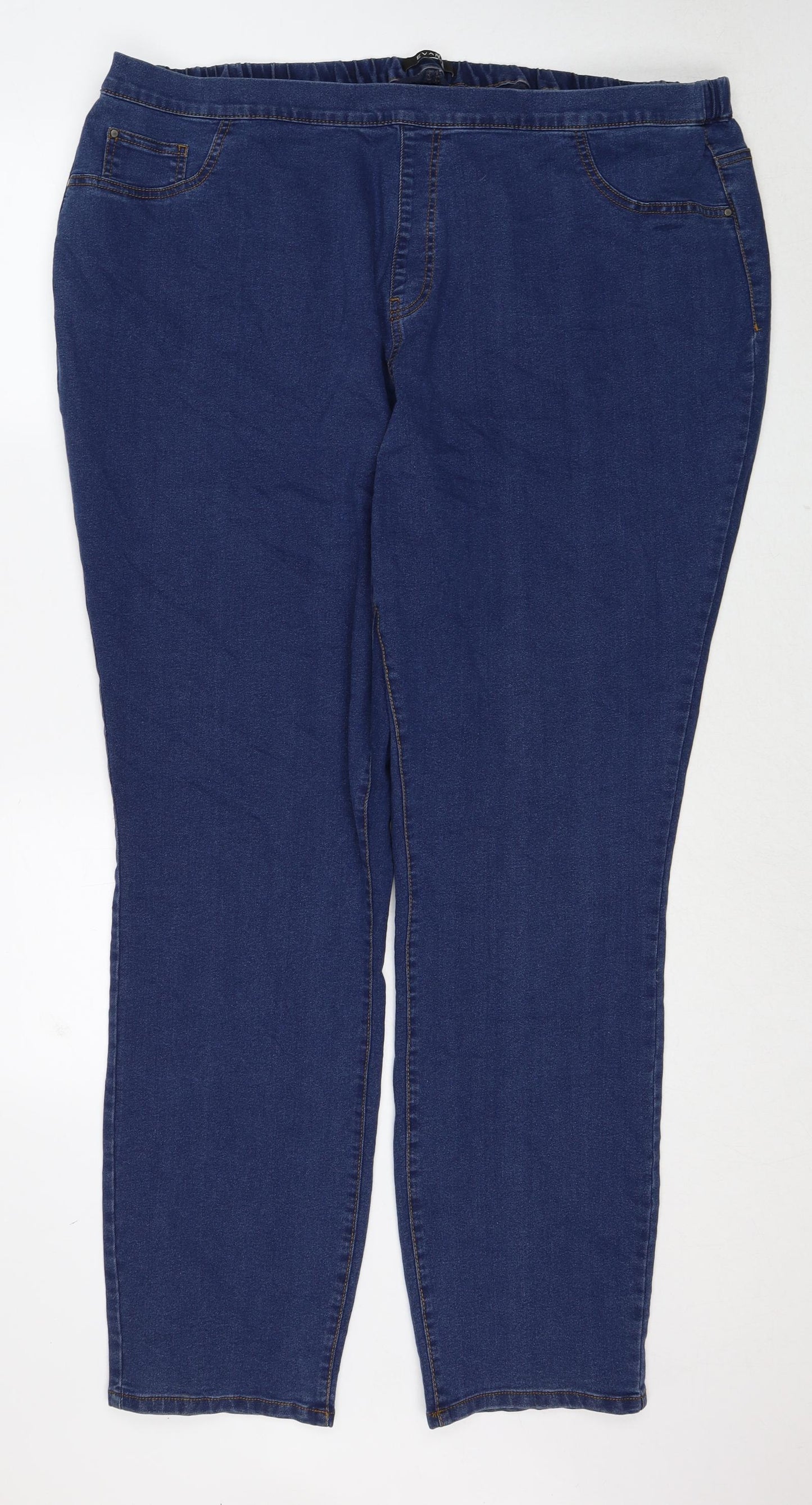 Evans Womens Blue Cotton Skinny Jeans Size 28 Regular