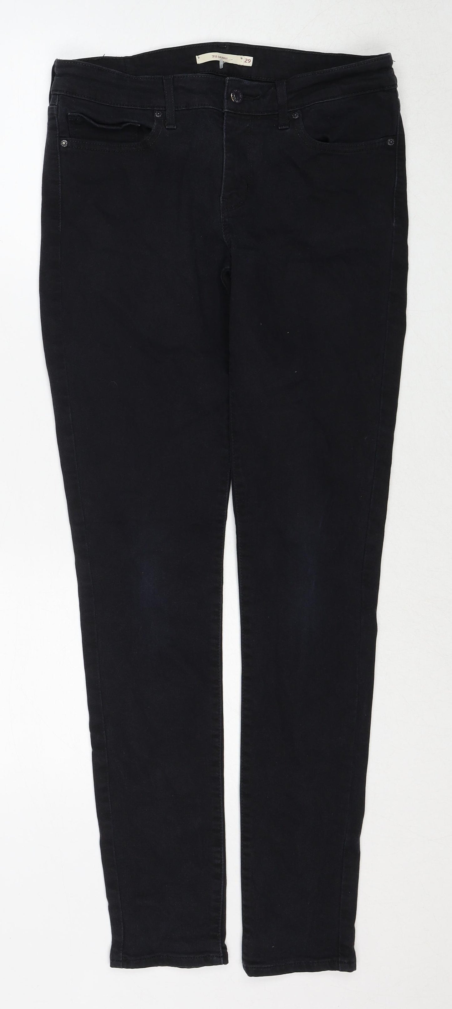 Signature by Levi Strauss & Co. Womens Black Cotton Skinny Jeans Size 29 in L32 in Regular Zip