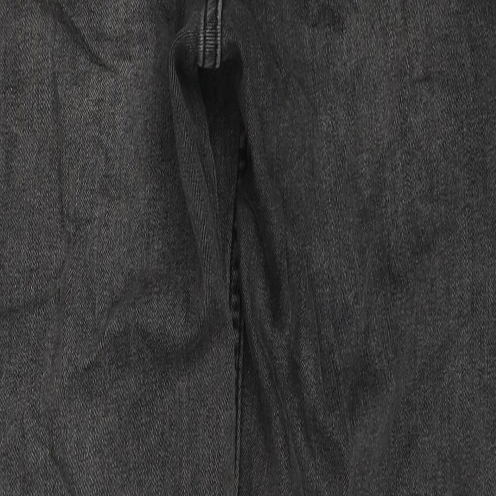 Marks and Spencer Womens Grey Cotton Straight Jeans Size 10 Regular Zip