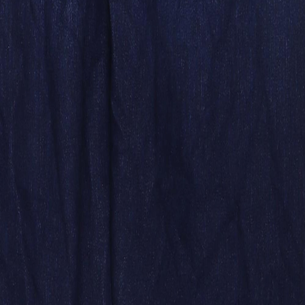 Marks and Spencer Womens Blue Cotton Straight Jeans Size 12 Regular Zip