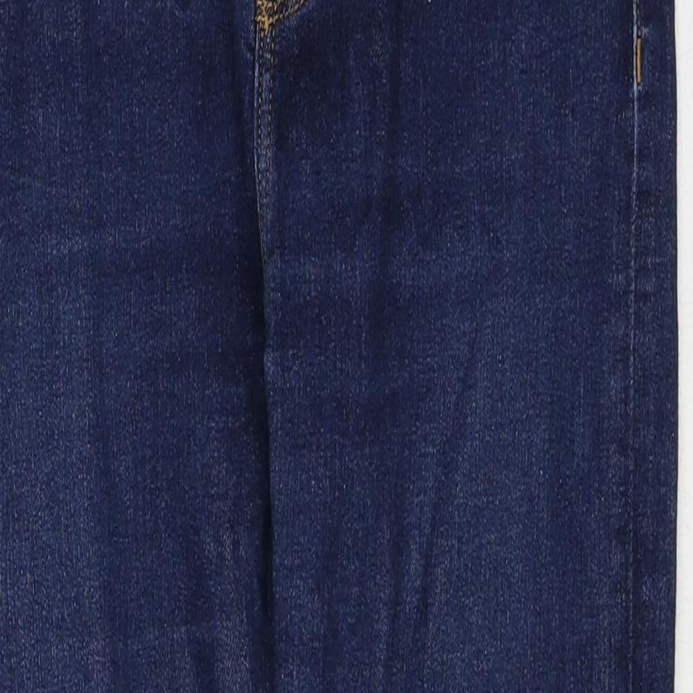 Marks and Spencer Womens Blue Cotton Straight Jeans Size 10 Regular Zip