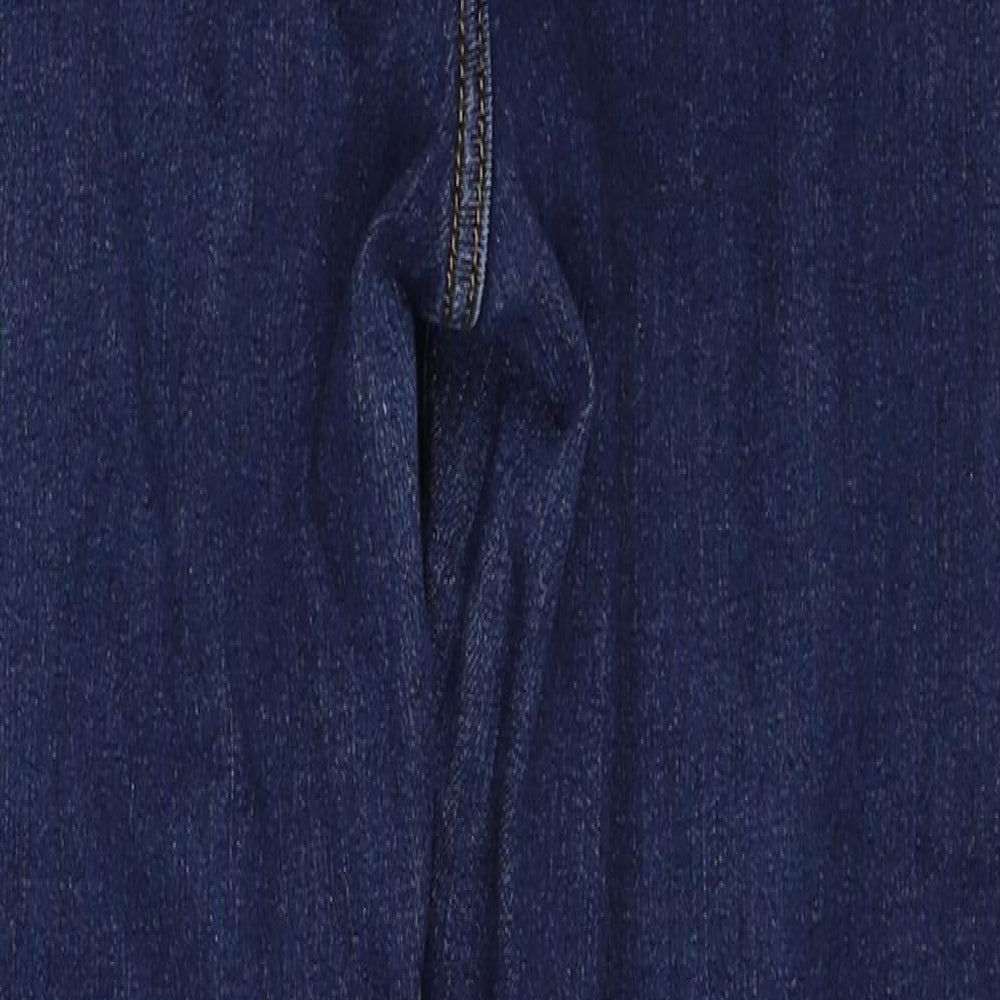Marks and Spencer Womens Blue Cotton Straight Jeans Size 10 Regular Zip