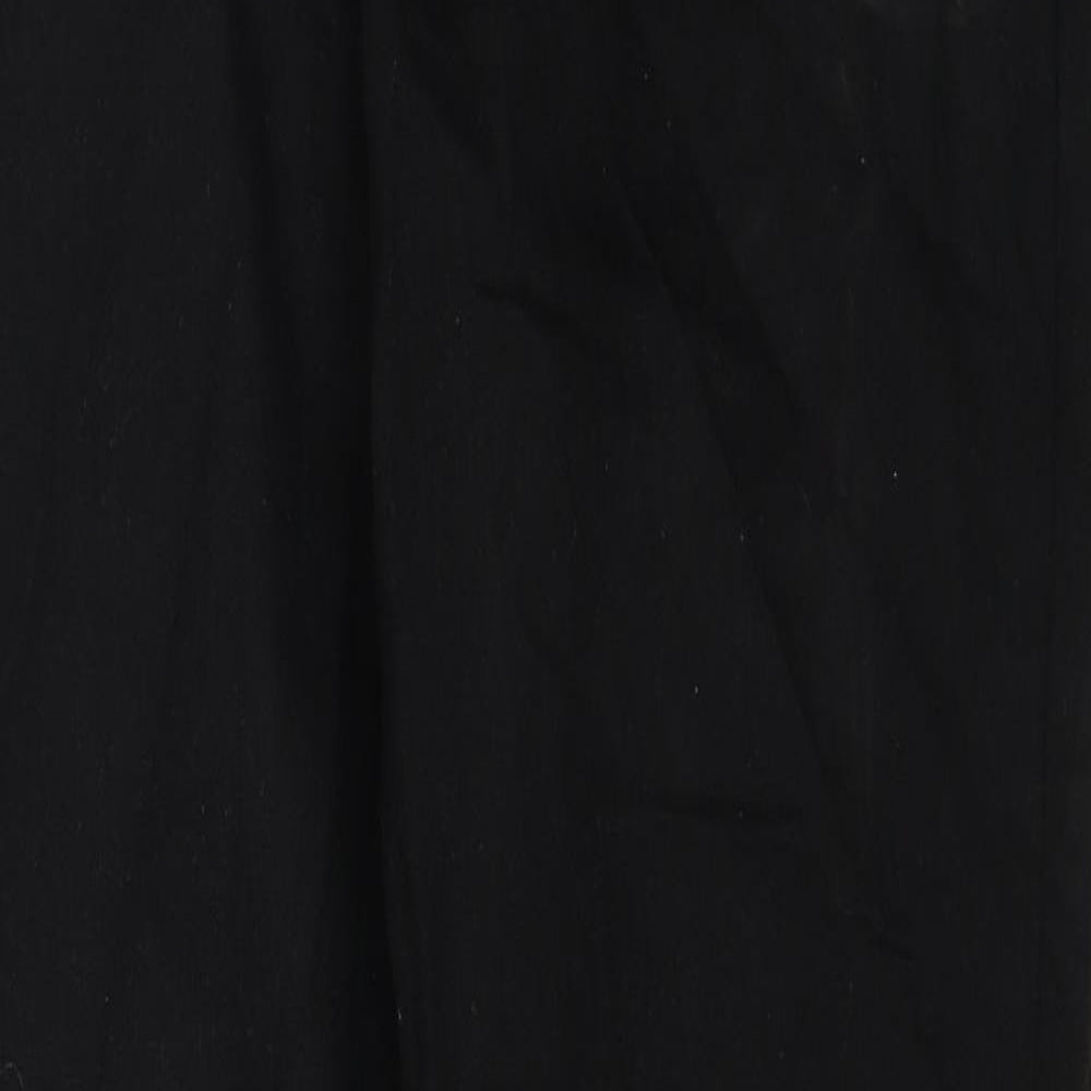 Jaeger Womens Black Cotton Straight Jeans Size 12 Regular Zip