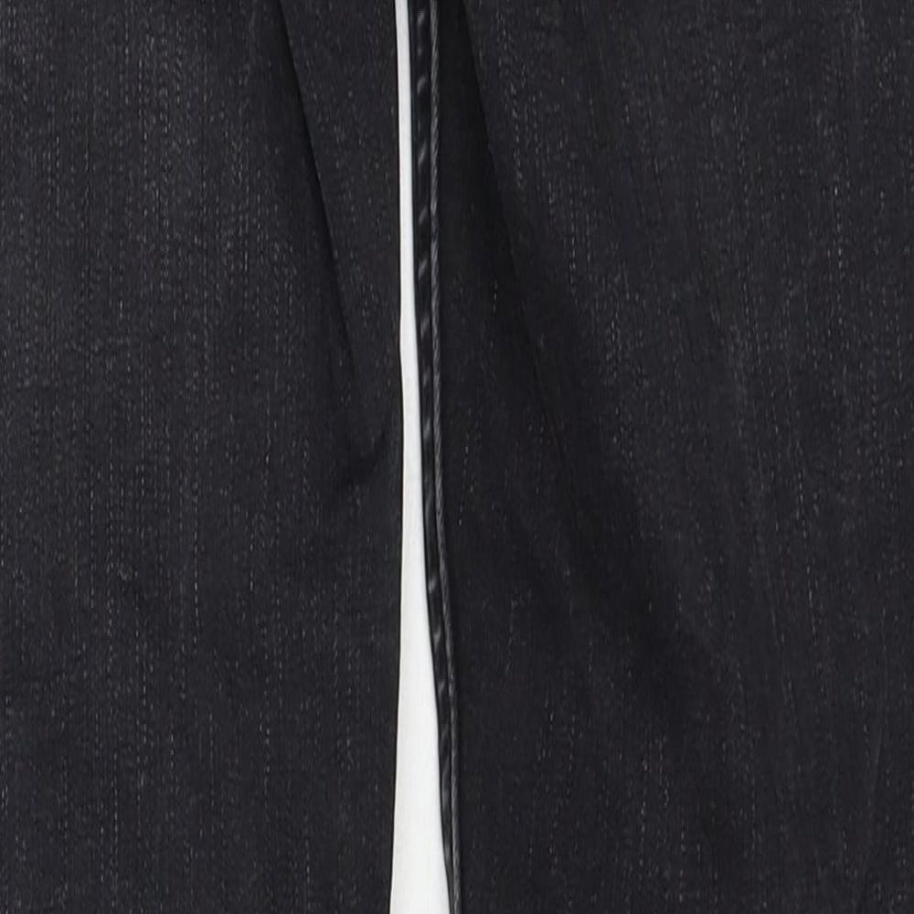 Zara Womens Black Cotton Straight Jeans Size 8 Regular Zip