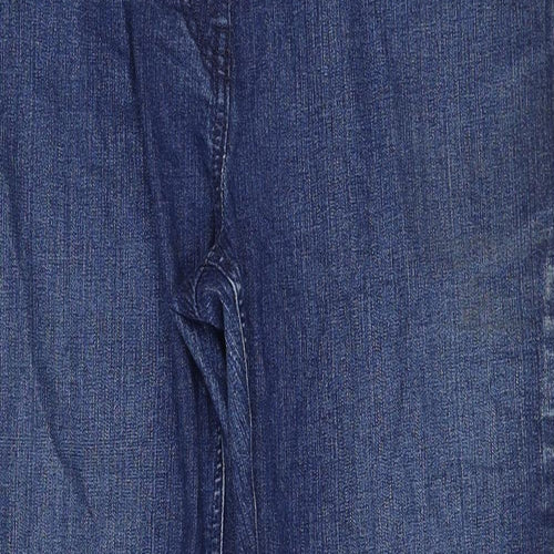 Marks and Spencer Womens Blue Cotton Bootcut Jeans Size 12 Regular Zip