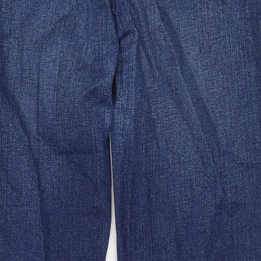 Marks and Spencer Womens Blue Cotton Bootcut Jeans Size 12 Regular Zip