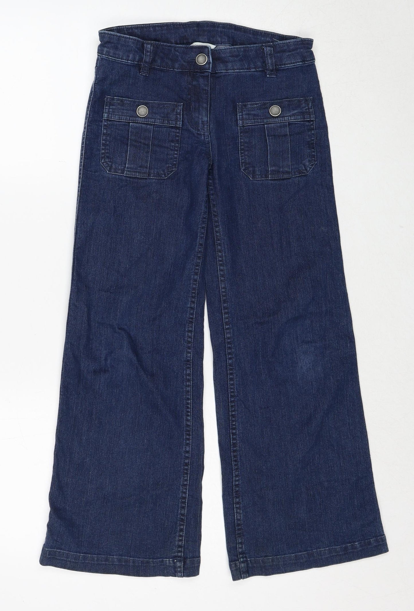 Monsoon Girls Blue Cotton Wide-Leg Jeans Size 8-9 Years Regular
