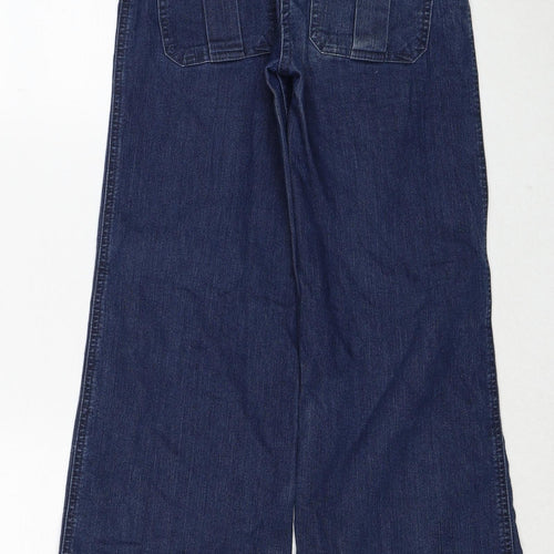 Monsoon Girls Blue Cotton Wide-Leg Jeans Size 8-9 Years Regular
